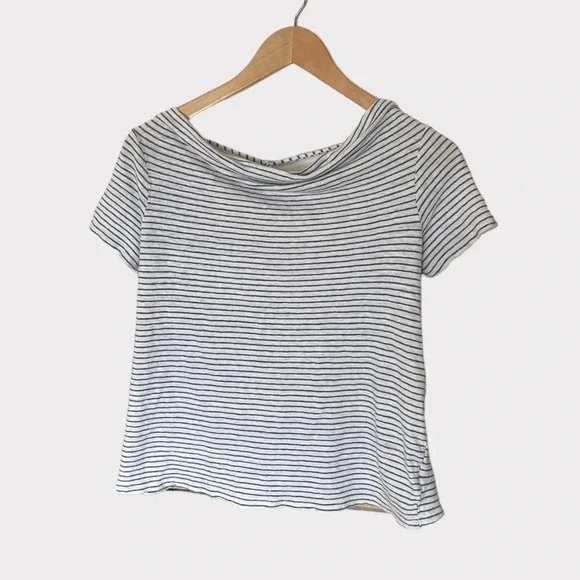 Anthropologie Maeve white and blue striped linen shirt size small - Picture 6 of 6